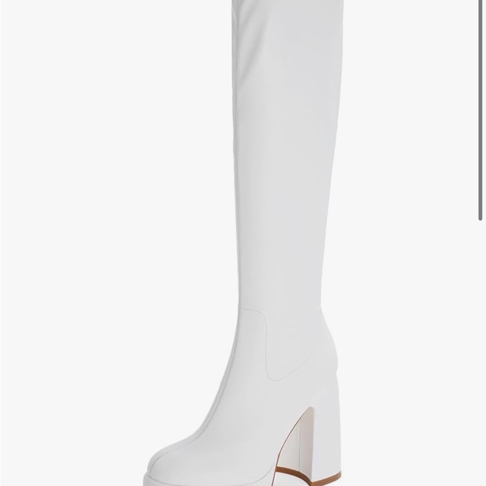 White Block Heel Women's Pumps